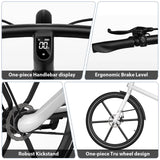 EcoRide White Commuter E-Bike - Aluminum Alloy Frame 350W
