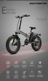 AOSTIRMOTOR 750W Foldable Fat Tire Electric Bike – Compact and Powerful Adventure Companion