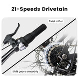 Ecarpat Mountain Bike with 24/26/27 Inch Wheels - 21-Speed, Full Suspension, Disc Brakes, Carbon Steel Frame