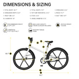EcoRide White Commuter E-Bike - Aluminum Alloy Frame 350W