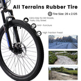 Ecarpat Mountain Bike with 24/26/27 Inch Wheels - 21-Speed, Full Suspension, Disc Brakes, Carbon Steel Frame
