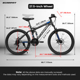 Ecarpat Mountain Bike with 24/26/27 Inch Wheels - 21-Speed, Full Suspension, Disc Brakes, Carbon Steel Frame
