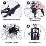 Mountain Bike for Girls and Boys Mountain 24 inch shimano 7-Speed bike - Evolvate Pro