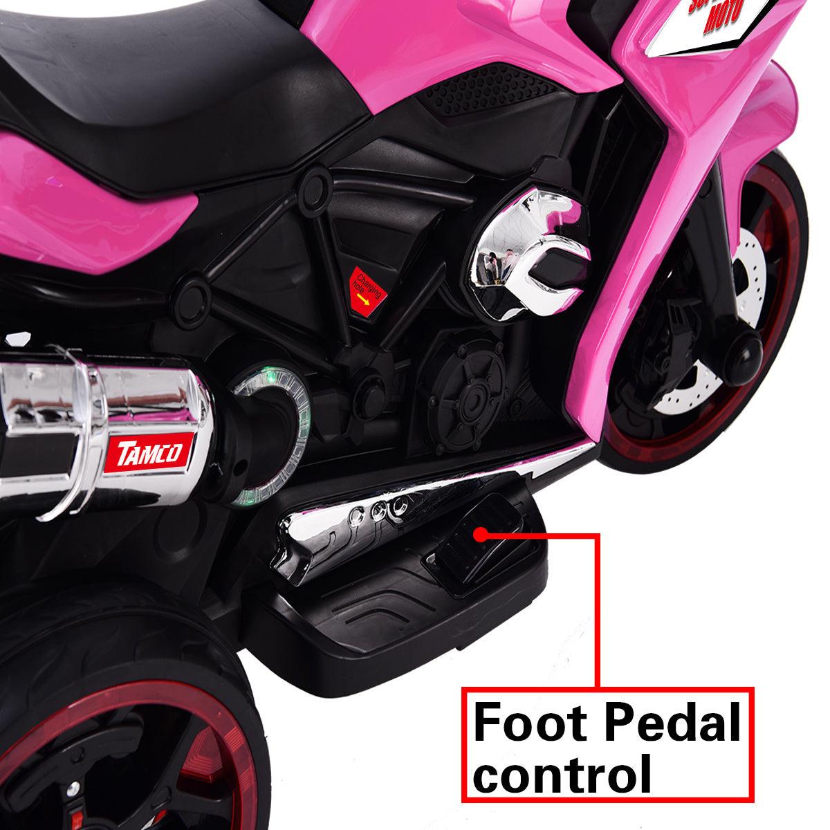 12V Girls Electric Motorcycle, Battery Rechargeable 3 Wheels With Light Wheels - Evolvate Pro