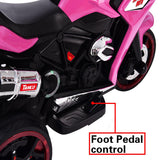 12V Girls Electric Motorcycle, Battery Rechargeable 3 Wheels With Light Wheels - Evolvate Pro