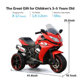 12V Girls Electric Motorcycle, Battery Rechargeable 3 Wheels With Light Wheels - Evolvate Pro