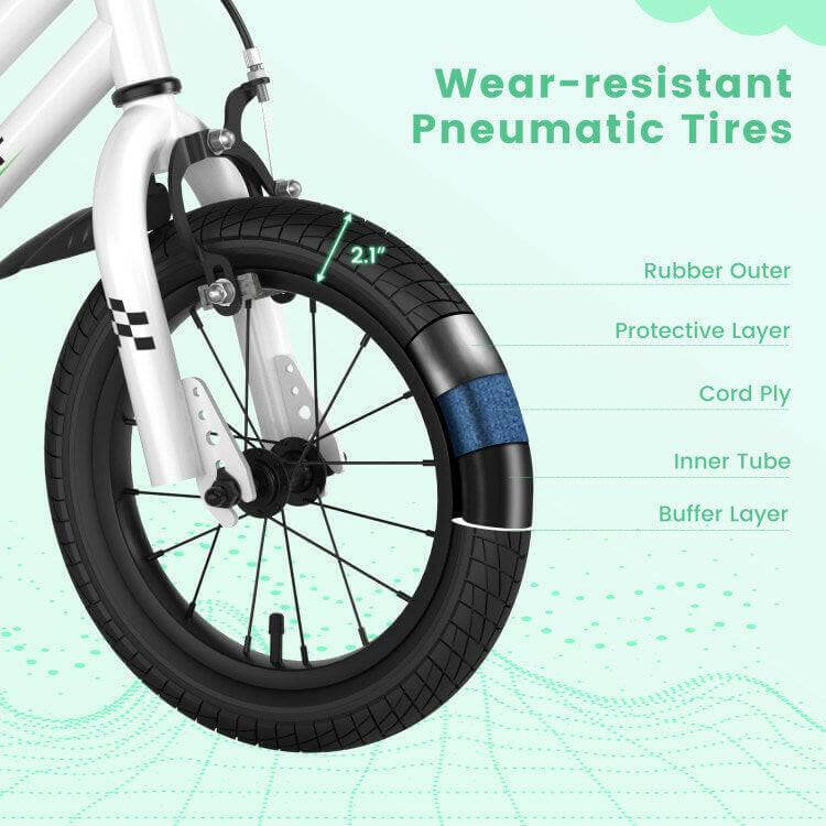 14 Inch Kid's Bike with 2 Training Wheels for 3 - 5 Years Old - Evolvate Pro