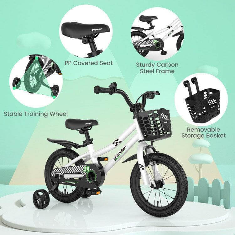 14 Inch Kid's Bike with 2 Training Wheels for 3 - 5 Years Old - Evolvate Pro