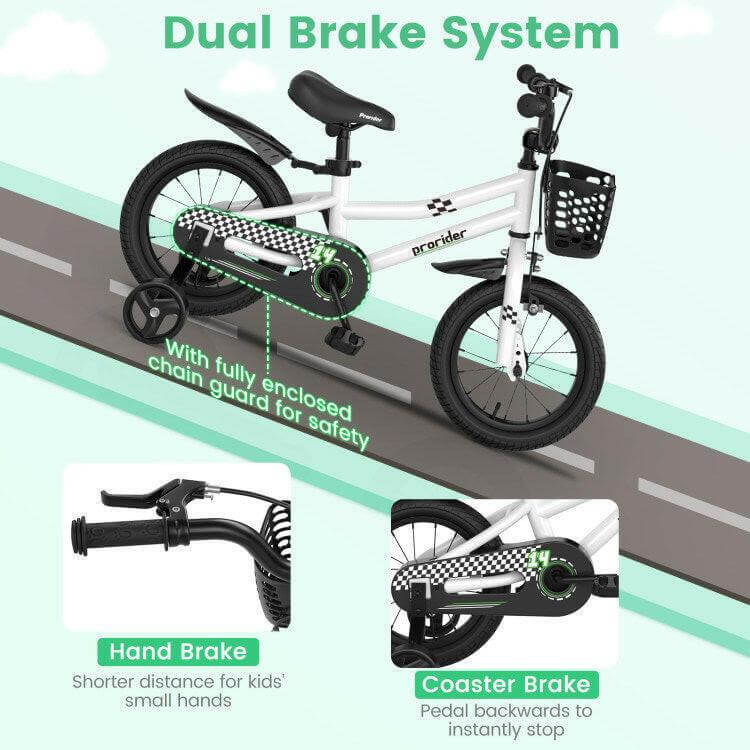 14 Inch Kid's Bike with 2 Training Wheels for 3 - 5 Years Old - Evolvate Pro
