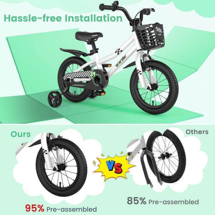 14 Inch Kid's Bike with 2 Training Wheels for 3 - 5 Years Old - Evolvate Pro
