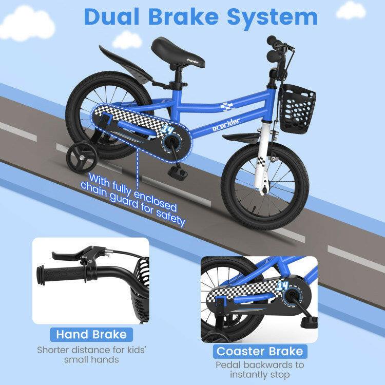 14 Inch Kid's Bike with 2 Training Wheels for 3 - 5 Years Old - Evolvate Pro