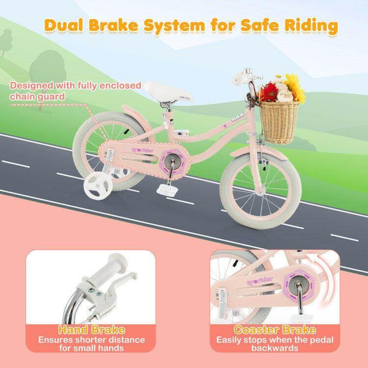 14" Kid's Bike with Training Wheels and Adjustable Handlebar Seat - Evolvate Pro