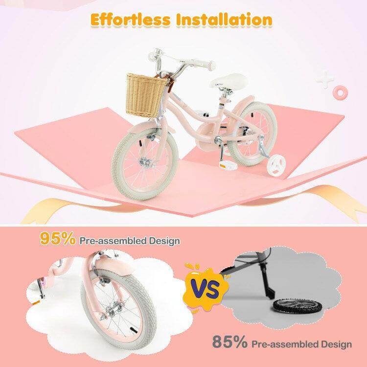 14" Kid's Bike with Training Wheels and Adjustable Handlebar Seat - Evolvate Pro