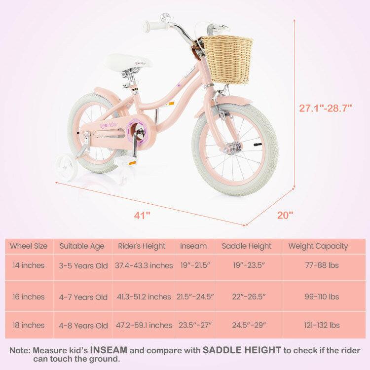 14" Kid's Bike with Training Wheels and Adjustable Handlebar Seat - Evolvate Pro