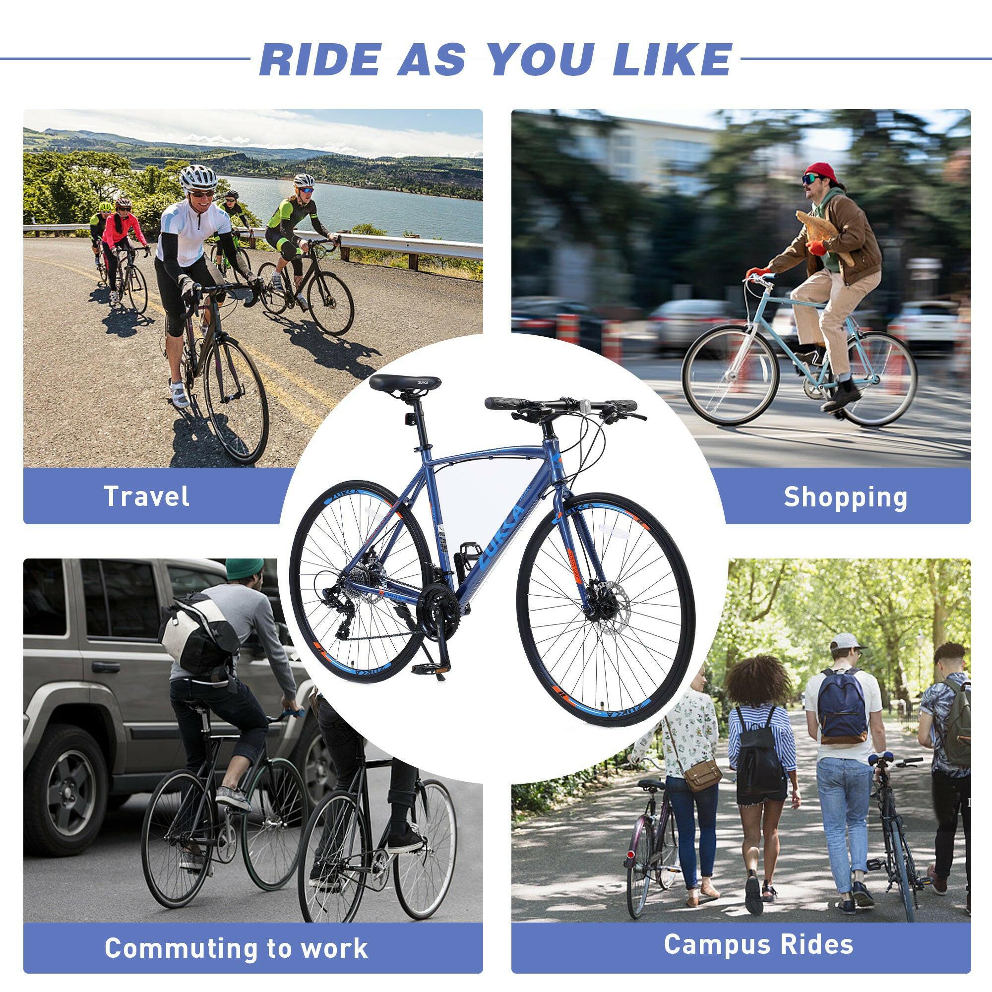 24 Speed Hybrid Bike Disc Brake 700C Road Bike For Men & Women City Bicycle - Evolvate Pro