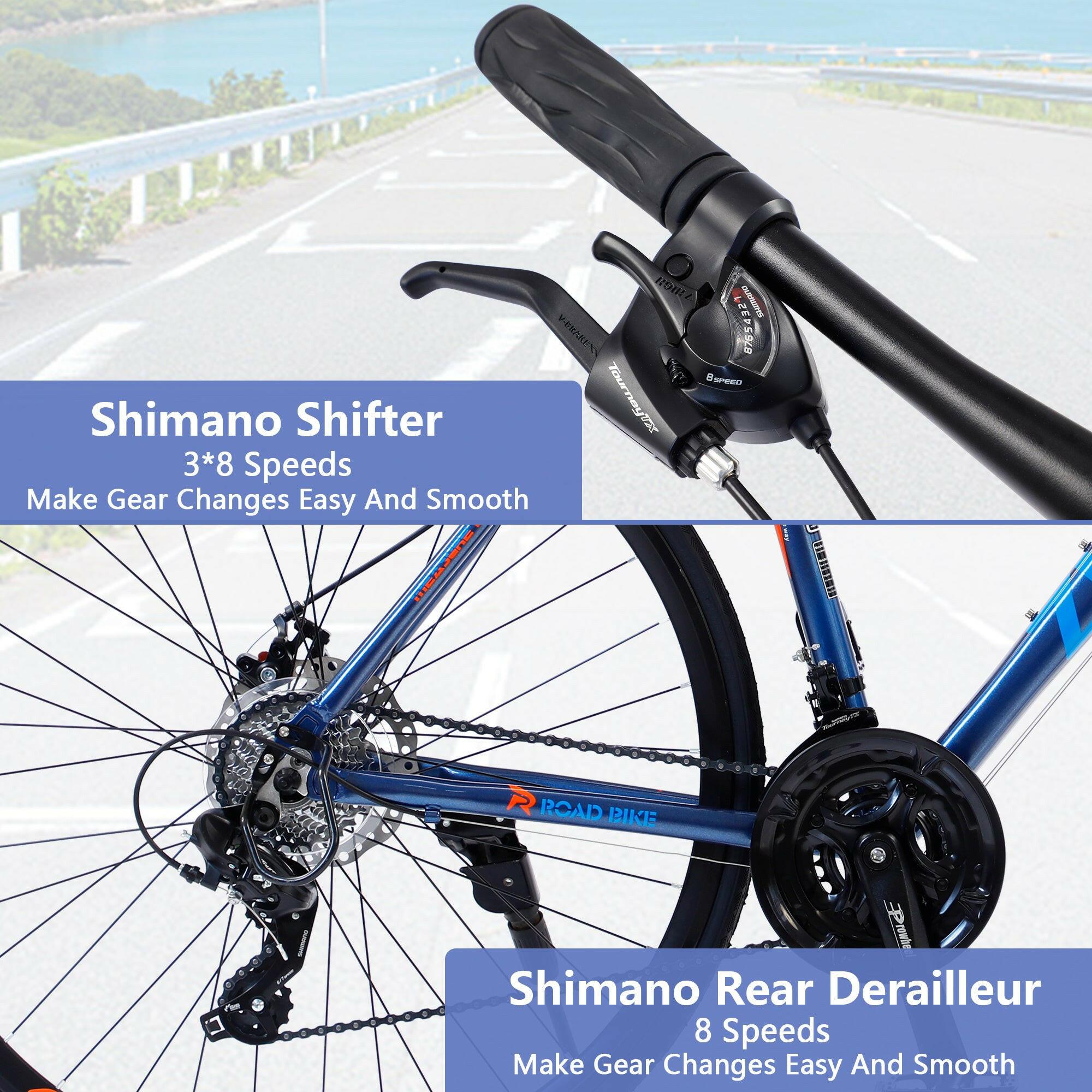 24 Speed Hybrid Bike Disc Brake 700C Road Bike For Men & Women City Bicycle - Evolvate Pro