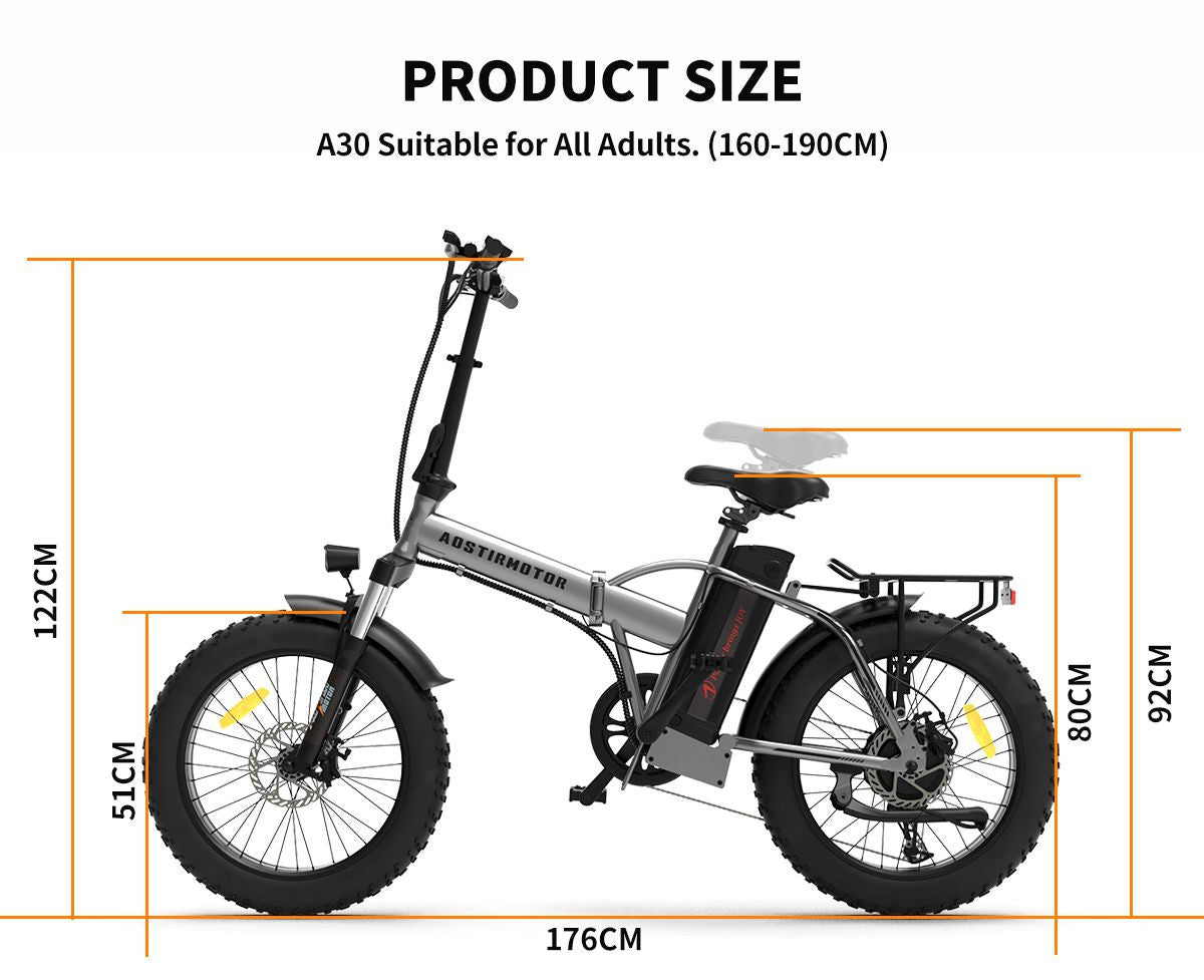 AOSTIRMOTOR 750W Foldable Fat Tire Electric Bike – Compact and Powerful Adventure Companion