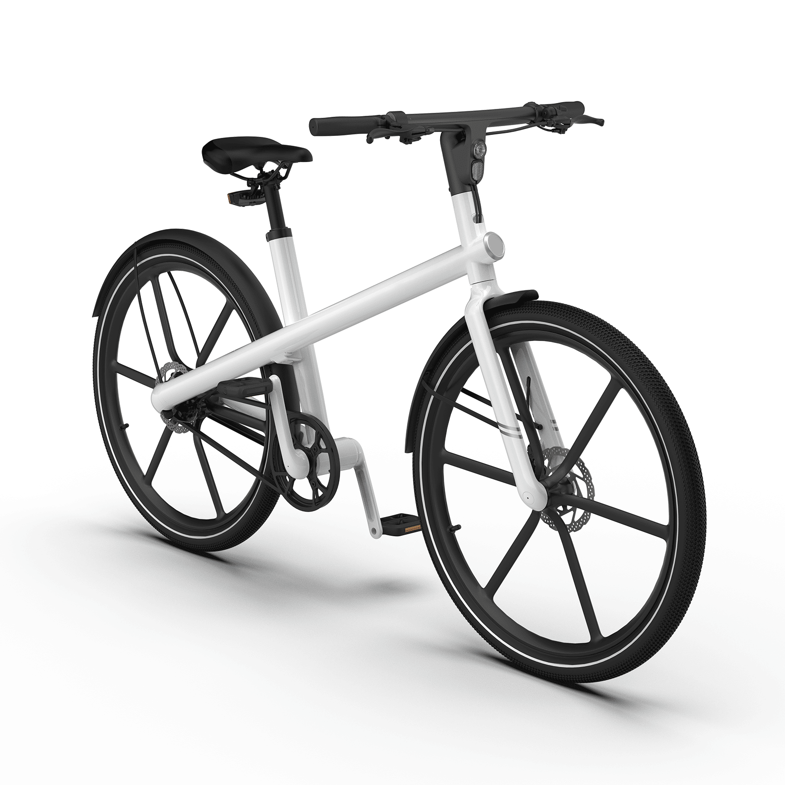 EcoRide White Commuter E-Bike - Aluminum Alloy Frame 350W