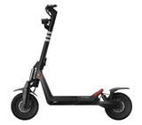 The Panther ES800 Super Electric Scooter by Evolvate Pro is a sleek black scooter boasting a robust design with dual 3000W motors. It features off-road tires, a compact, foldable frame, and a digital display on the handlebar. The word "Panther" is prominently displayed on the base of the scooter.