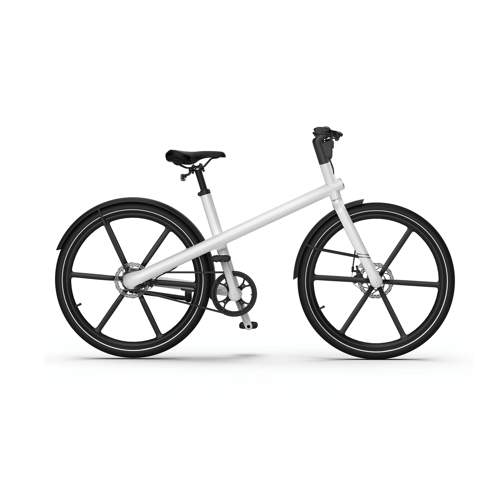 EcoRide White Commuter E-Bike - Aluminum Alloy Frame 350W
