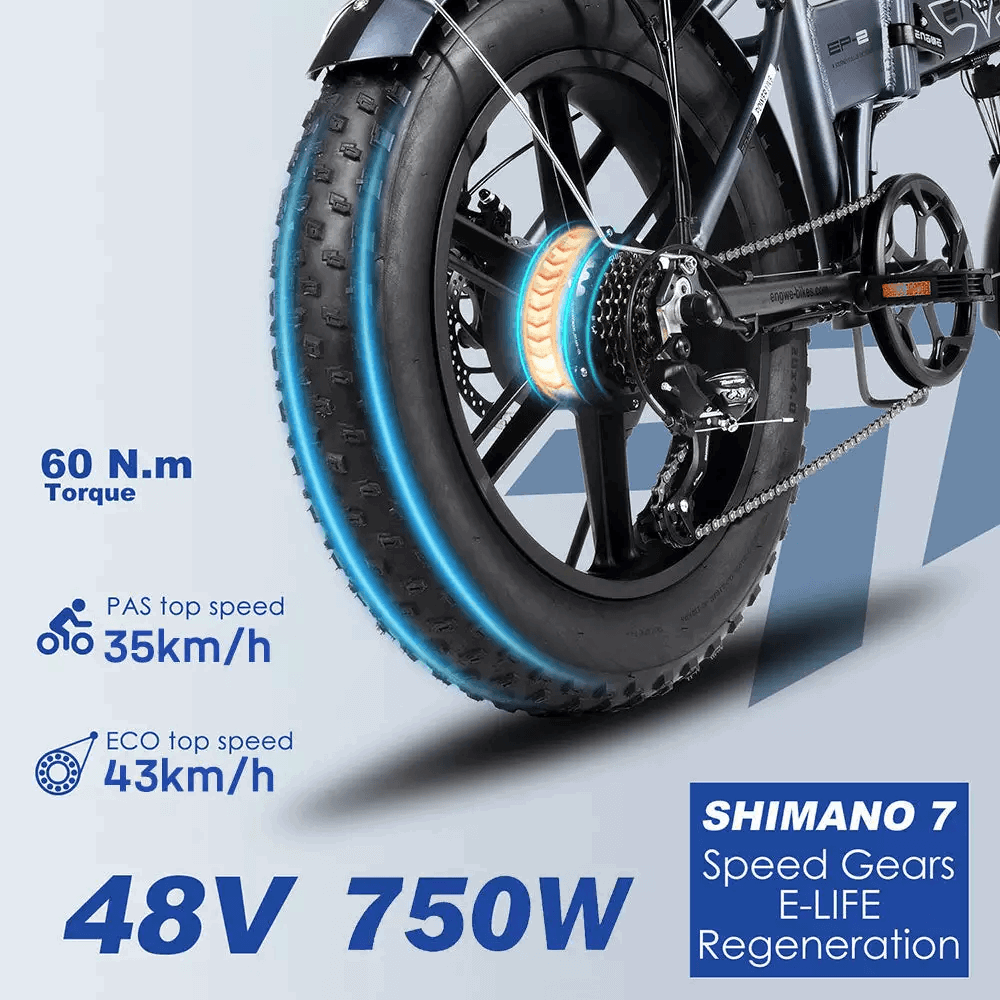 ENGWE EP-2PRO 48V13Ah 45km/h 20 Inch Fat Tire 750W Mountain E-Bike - Evolvate Pro