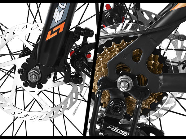 S24102 24-Inch Mountain Bike for Boys & Girls - Shimano 21-Speed, Dual Disc Brakes, Orange