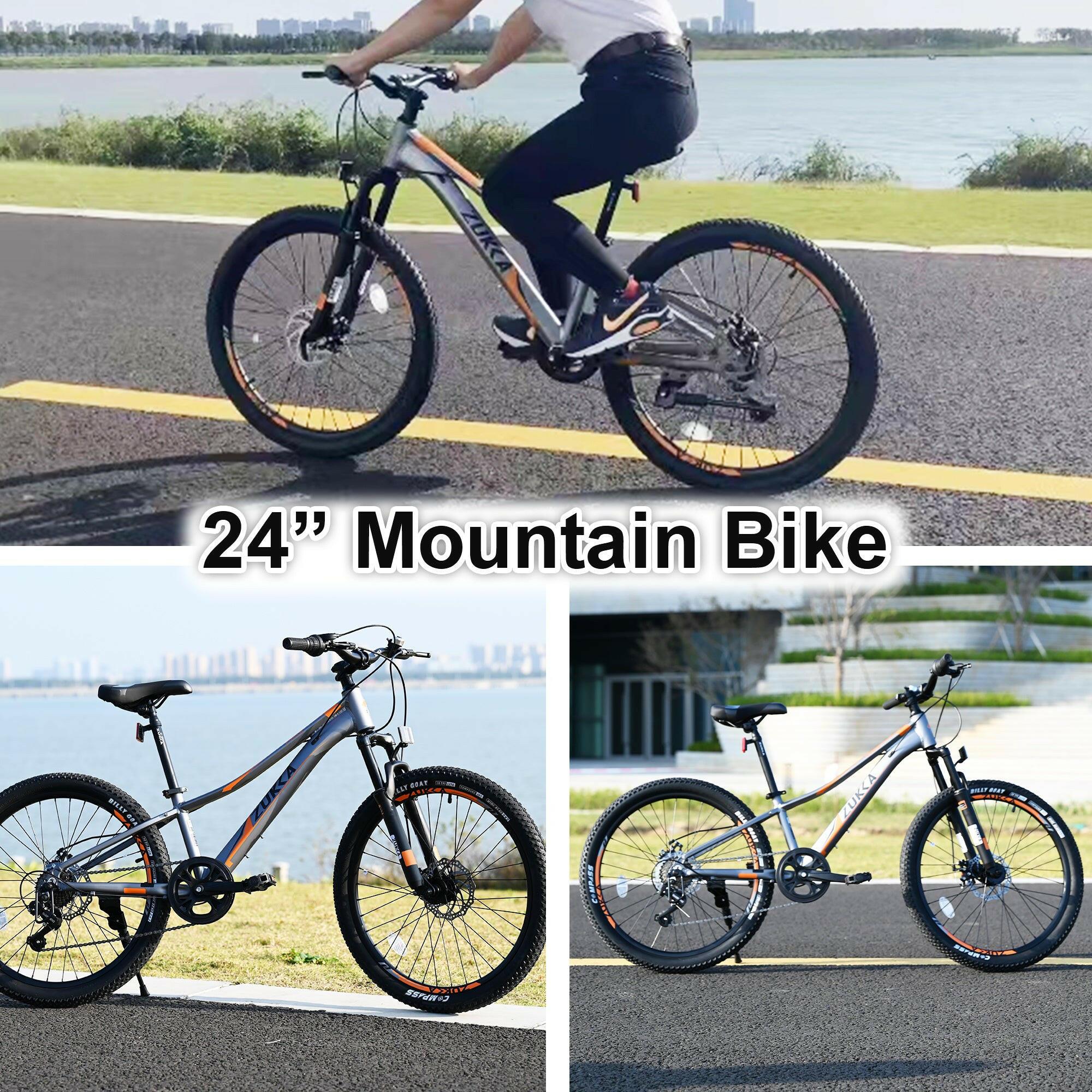 Mountain Bike for Girls and Boys Mountain 24 inch shimano 7-Speed bike - Evolvate Pro