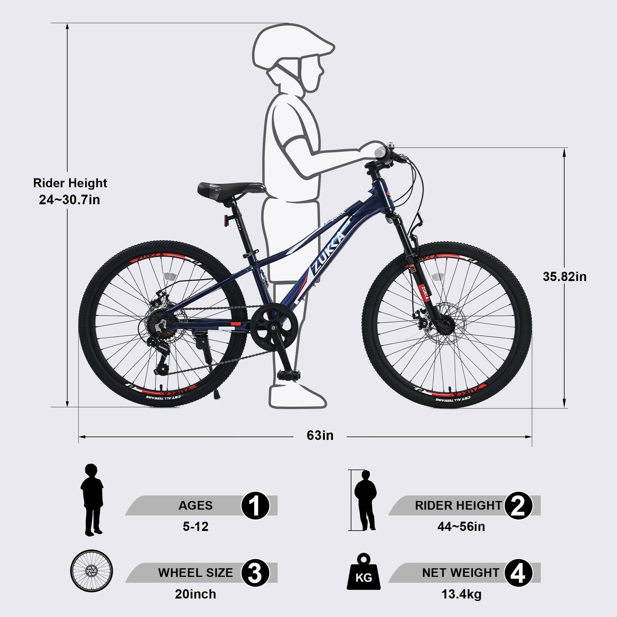 Mountain Bike for Girls and Boys Mountain 24 inch shimano 7-Speed bike - Evolvate Pro