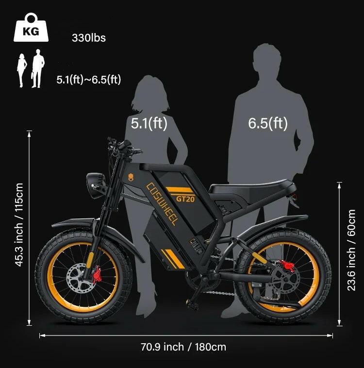 Off-Road E-Bike Features A Powerful 1000W 48V25AH Suitable For Touring, Sand, Snow, Mountains And Other Adventurous Places. - Evolvate Pro